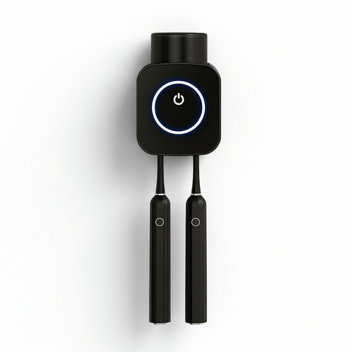 UV Sterilisator für Zahnbürsten von DentalHealthLabs in Schwarz mit 2 Slots