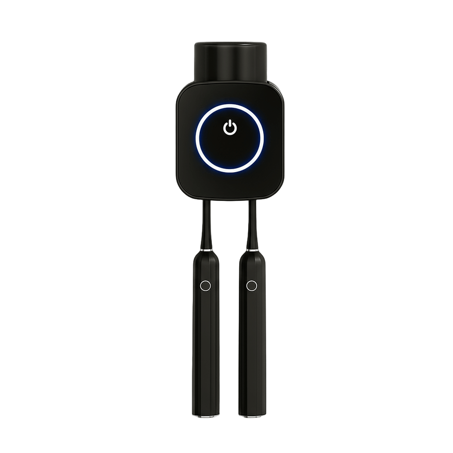 UV Zahnbürsten-Sterilisator mit 2 Slots in Schwarz – UV-C Zahnbürstenhalter von DentalHealthLabs
