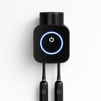 UV Sterilisator für Zahnbürsten von DentalHealthLabs in Schwarz mit 2 Slots frontalperspektive