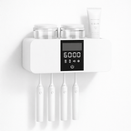 UV Sterilisator für Zahnbürsten von DentalHealthLabs in Weiß mit 4 Slots Seitliche perspektive