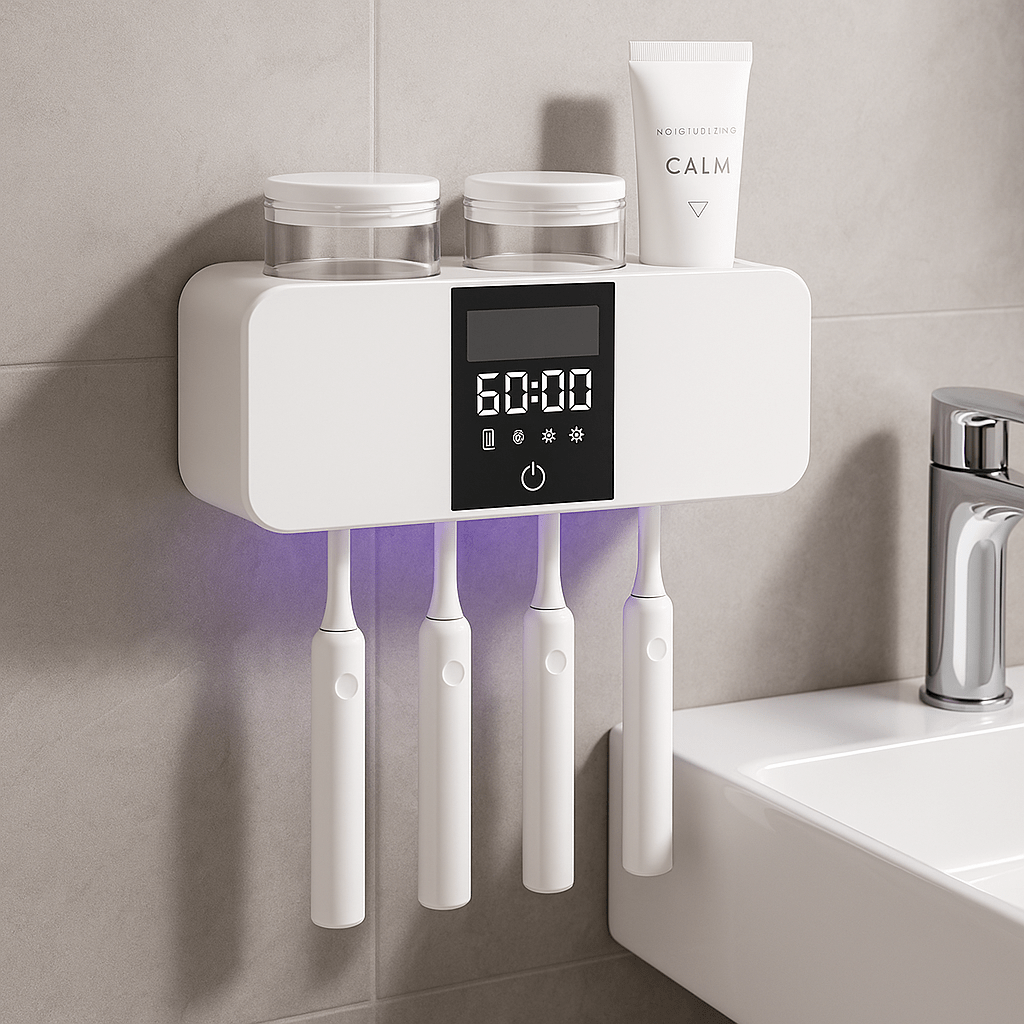 Zahnbürste geschützt und abgedeckt durch UV Sterilisator von DentalHealthLabs